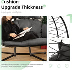 Double Egg Chair with Stand Hammock Swing Chair Foldable Hanging Loveseat - Image 3