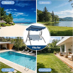 Outdoor Porch Swing Chair with Adjustable Canopy & Striped Seat Cushion - Image 7