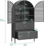 YITAHOME 65 Inch Outdoor Storage Shed, Arched Wicker Stand-Up Pantry - Image 2