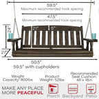 Amish Casual Heavy Duty 800 Lb Mission Treated Porch Swing - Image 5