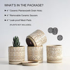 Gepege 4 Inch Small Indoor Succulent Ceramic Planter Pot - Image 3