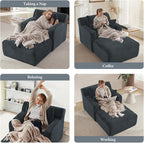 65.4" Chaise Lounge Chair Indoor, Oversized Boneless Couch Comfy Upholstered - Image 6