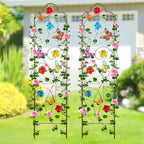 2 Pack Metal Garden Trellis Arched Fence Trellises - Image 6
