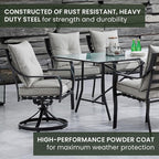 Hanover Lavallette 7-Piece Patio Dining Set, Modern Outdoor Dining Set - Image 6