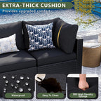 Aoxun 10 Piece Patio Furniture Set Wicker Rattan Patio Sectional Sofa Set - Image 3