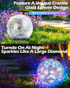 Coroor Garden Solar Ball Lights Outdoor Waterproof, 50 LED Cracked Glass Globe - Image 5