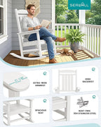 SERWALL Oversized Outdoor Rocking Chair, All-Weather Patio Rocking Chair - Image 7