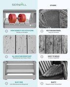 SERWALL Patio Dining Chair Set of 2, Light Gray - Image 4