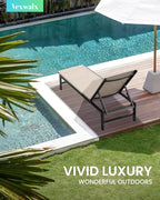 Outdoor Lounge Chairs Set of 3, Aluminum Chaise Lounge Chairs - Image 2
