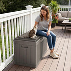 Greesum 100 Gallon Resin Deck Box Large Outdoor Storage Boxes - Image 3