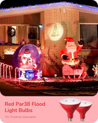 EDISHINE PAR38 Red LED Flood Light Bulbs Outdoor, Dimmable LED Light Bulb - Image 2