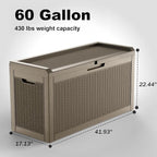 DRATO 60 Gallon Deck Box, Waterproof Resin Large Outdoor Storgae Box - Image 2