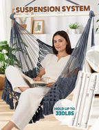 Chihee Hammock Chair Super Large Soft-Spun Cotton Rope Weaving Hanging Chair - Image 5