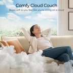 LINSY HOME 90'' Cloud Loveseat Sofa, Modular Sectional Couches Corduroy Cloud - Image 5
