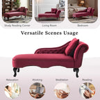 Merax 62'' Velvet Chaise Lounge Indoor - Image 6