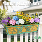 6 Pack 24 Inch Window Boxes Planter Railing Planters Box - Image 2