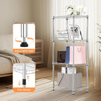 4 Tiers Shelf Metal Storage Shelves Wire Rack Closet Organizers - Image 5