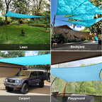 SUNLAX Sun Shade Sail 8' x 16' Turquoise Blue Rectangle Canopy Sail Shade Cover - Image 8