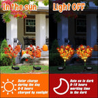 2 Pack Solar Stake Lights Outdoor Decor Waterproof Mums Artificial Flowers - Image 5