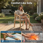 Wisteria Lane Acacia Patio Dining Chairs Set of 2, Outdoor Wood Chairs - Image 3