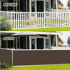 LOVE STORY 3'x6' Brown Balcony Screen Privacy Fence Cover UV Protection - Image 3
