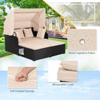 ORALNER Outdoor Daybed, 2-Person Wicker Patio Sofa - Image 6