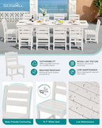 SERWALL 11 Piece Outdoor Dining Set - Image 4
