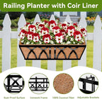 Halatool 2 Pack Heavy-Duty Metal Deck Railing Planter Box, 24 Inch - Image 3