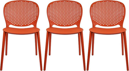 2xhome Set of 3 Patio Dining Chairs | Modern Stackable Outdoor Pool Side Chair by 2xhome