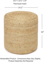 REDEARTH · Cylindrical Pouf Ottoman - Image 3