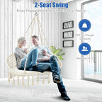 Giantex Hammock Chair 2 Seat, Macrame Hanging Chair - Image 6