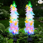 Solar Garden Lights, Delphinium Flowers 2 Pack 40 LEDs, Waterproof Outdoor by MRHEPHAESTUS