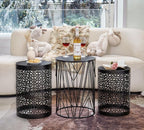 HFHOME Set of 3 Heavy-Duty Round End Table, Side Table, Coffee Table - Image 3