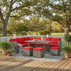 Tangkula 7 Pieces Patio Furniture Set, Outdoor Sectional Rattan Sofa Set - Image 2