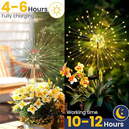 4 Pack Solar Firework Lights 200 LED Create Magical Nights, Waterproof - Image 2