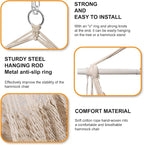 Lazy Daze Hammocks Chair Caribbean Hanging Rope Swing Chair, Soft-Spun Cotton - Image 5