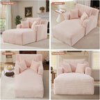 65.4" Chaise Lounge Chair Indoor, Oversized Boneless Couch Comfy Upholstered - Image 7