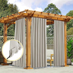 NICETOWN 2 Panels Natural Gazebo Curtains Outdoor Waterproof & Windproof - Image 7