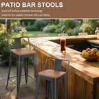 HAOBO Home 24" Outdoor Barstools Patio Stool Metal Bar Stools Set of 4 Counter - Image 9