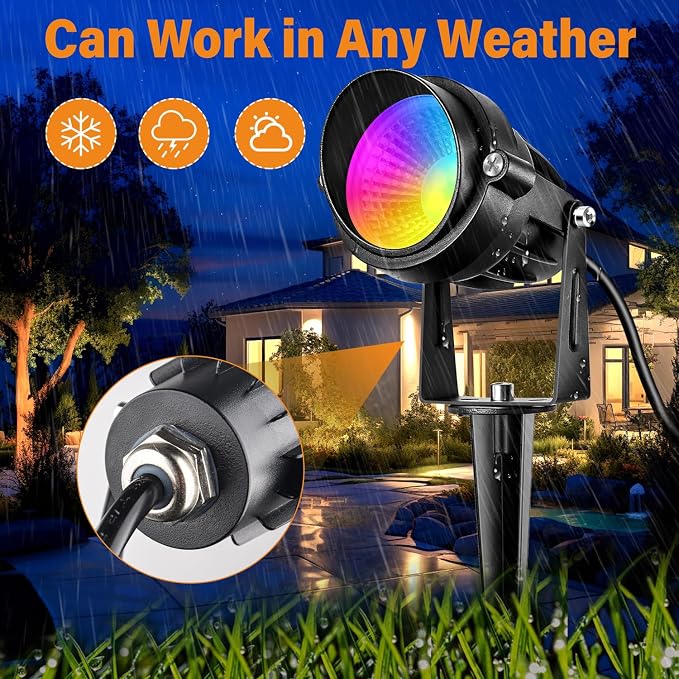 RGBW Low Voltage Landscape Lights, 16 Color Changing Outdoor Landscape Lighting - Image 5