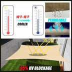 Royal Shade 10' x 20' Beige Rectangle Sun Shade Sail Canopy Outdoor Patio - Image 7
