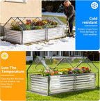 DUMOS Raised Garden Bed with Cover, Large Metal Garden Bed Mini Greenhouse - Image 5