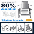 Devoko PP Material Rocking Chair Outdoor Indoor All Weather High Back Patio - Image 5