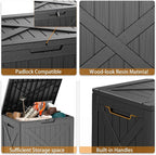 DRATO 33 Gallon Deck Boxes Resin Outdoor Storage Box UV Resistant Outside Deck - Image 5