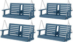 KINGYES Outdoor Hanging Porch Swing Set of 4, 2 Seat Patio Chair by KINGYES