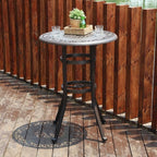 PHI VILLA 32" Cast Aluminum Patio Bar Table, Pub Height Bistro Round Table - Image 6