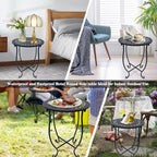 Metal Round Side Table, 2 Pack 14 Inch Bedside Table - Image 6