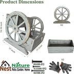 NestNature Wooden Wagon Planter Box, Raised Garden Bed, Decorative Garden - Image 5