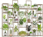 Bamworld Plant Shelf Indoor 30 Pots Large Plant Shelf Wide Tall Outdoor Plant by Bamworld