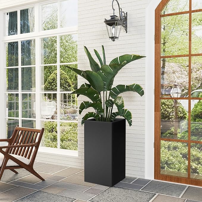 Metal Large Planter Box 15" L x 15" W x 30" H, Heavy Duty Tall Rectangle - Image 5